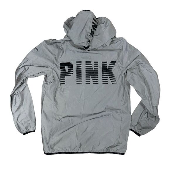 Victoria’s Secret Pink Limited Edition Grey Reflective Anorak Rain Jacket XS/S - Picture 12 of 12